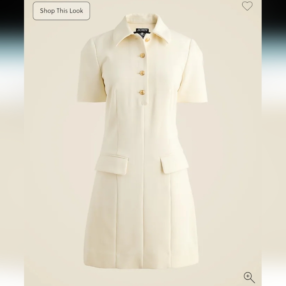 J Crew Tall Parc dress in four-season stretch CN571 Ivory NWT - Picture 4 of 9
